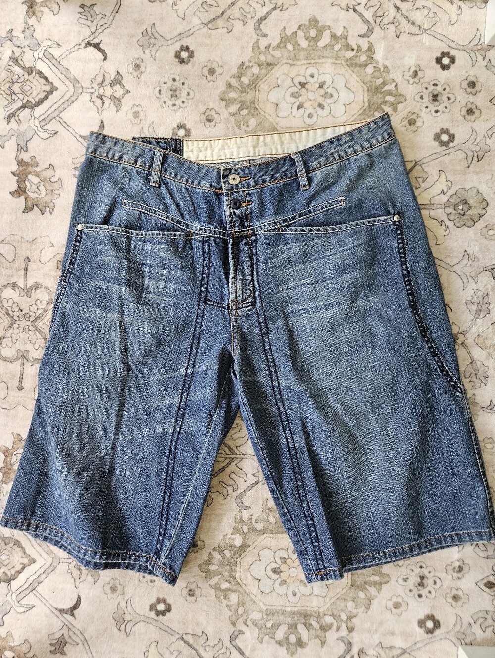 Marithé + François Girbaud Denim Shorts Size 36 Light Wash Streetwear Y2K